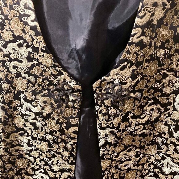 The Planet M Elegant Chinese Vest with Golden Dragon Embroidery - Picture 8 of 9